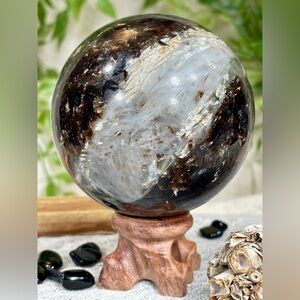 2286 Lepidolite (Black and Silver Mica) Crystal Sphere